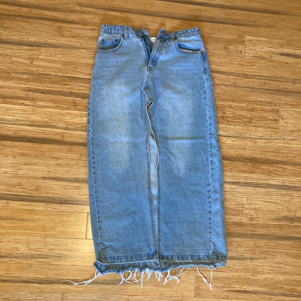 Denim maxi skirt